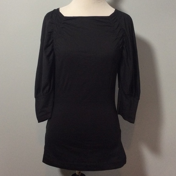 Theory 3/4 Sleeve Ruched Top Small - Picture 2 of 5
